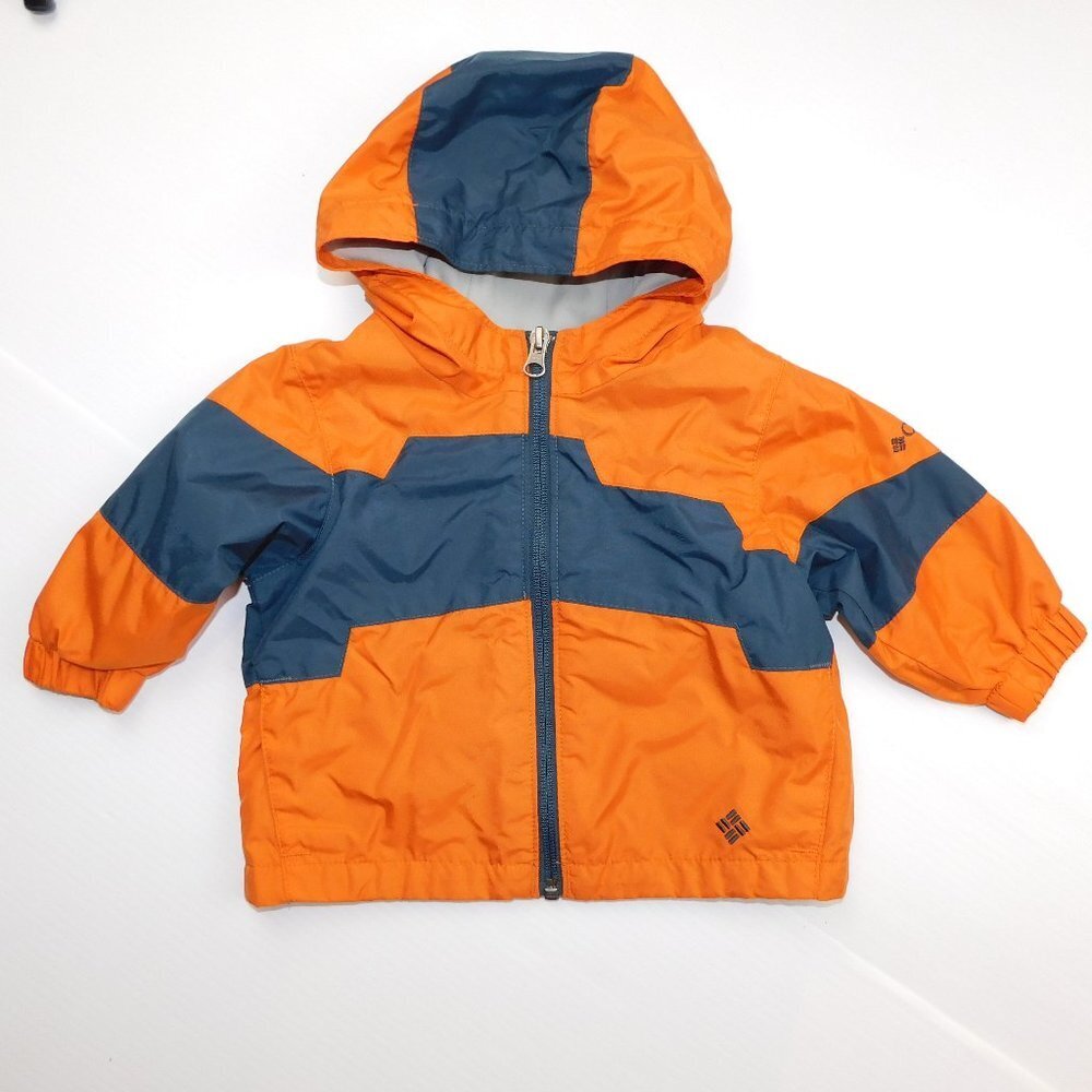Columbia Orange Blue Hooded Water Resistant lined Jacket baby Boys 6M 6 Months
